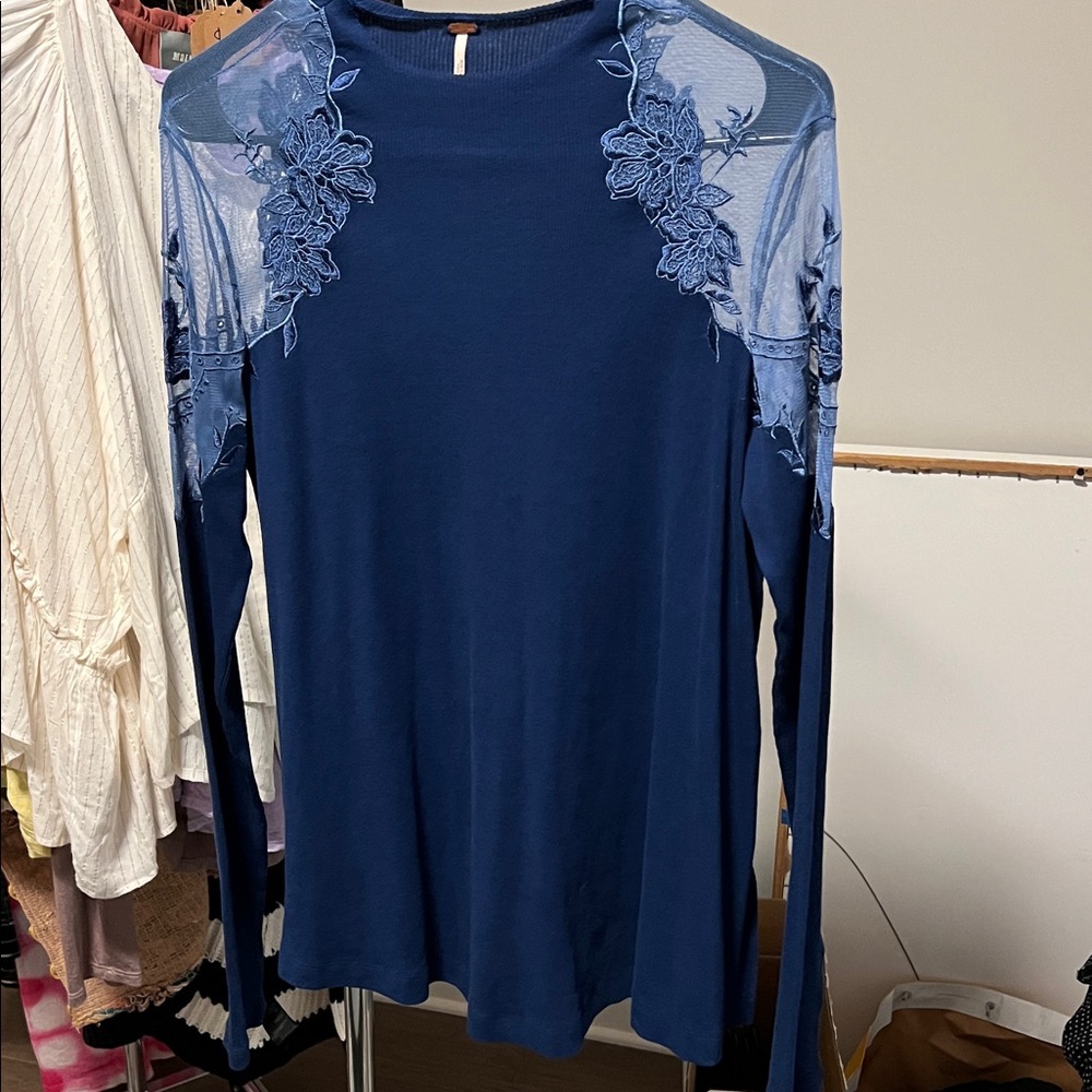 Free People Blue Lace Women's Top size S